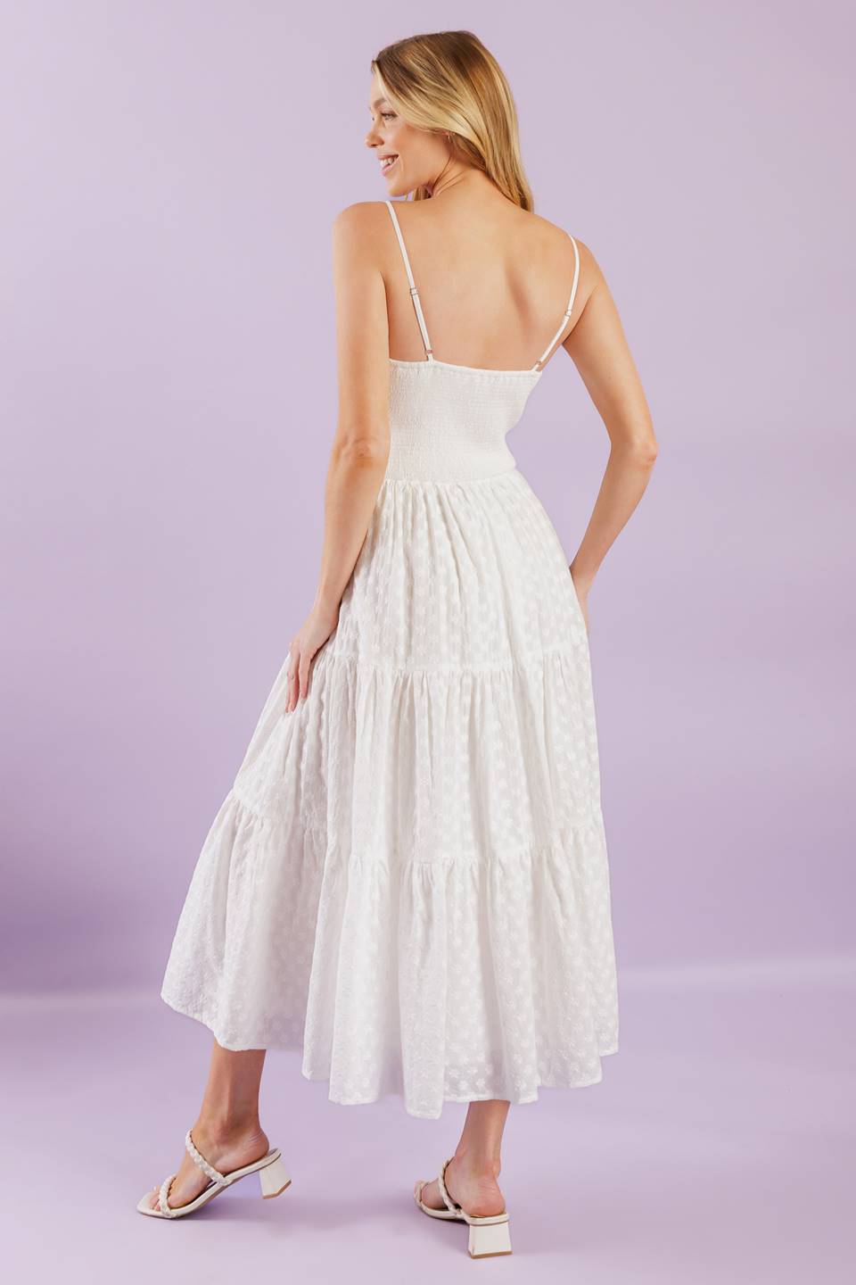 ENCHANTING MOMENTS WOVEN MIDI DRESS Flying Tomato